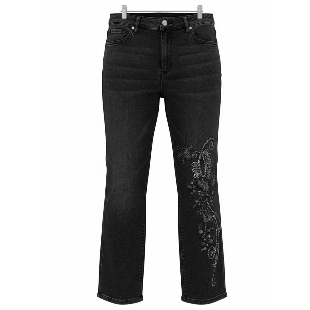 Susan‎ Bristol Embellished Jeans Women's Size 6 Black Opposites Attract